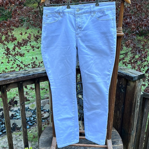 Talbots flawless 5 pockets slim ankle petites jeans light grey 8P - Picture 3 of 6